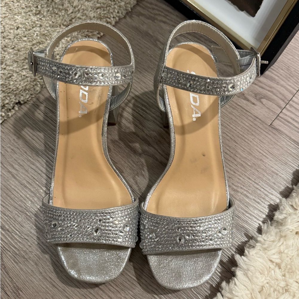 Silver Strappy Sandals